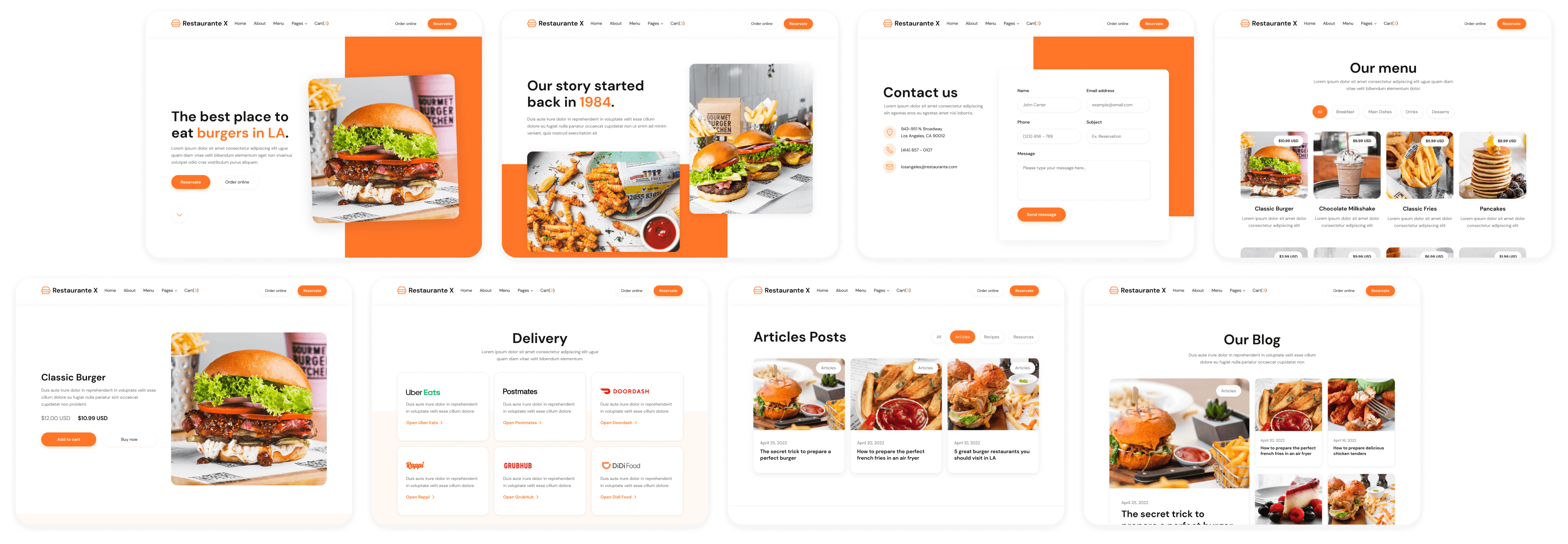 Restaurante X - Buy now on Webflow - Restaurant Webflow Template
