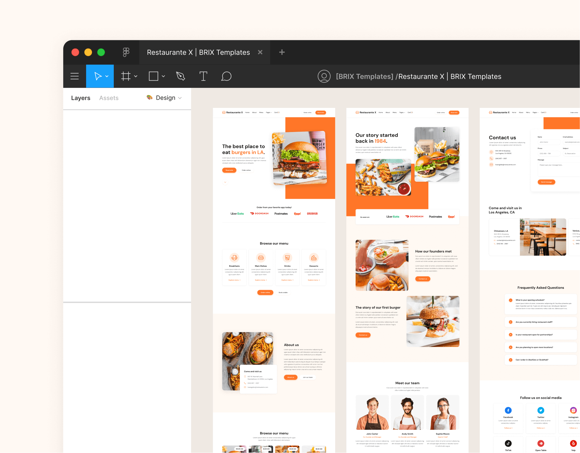 Restaurante X - Figma File Included - Restaurant Webflow Template