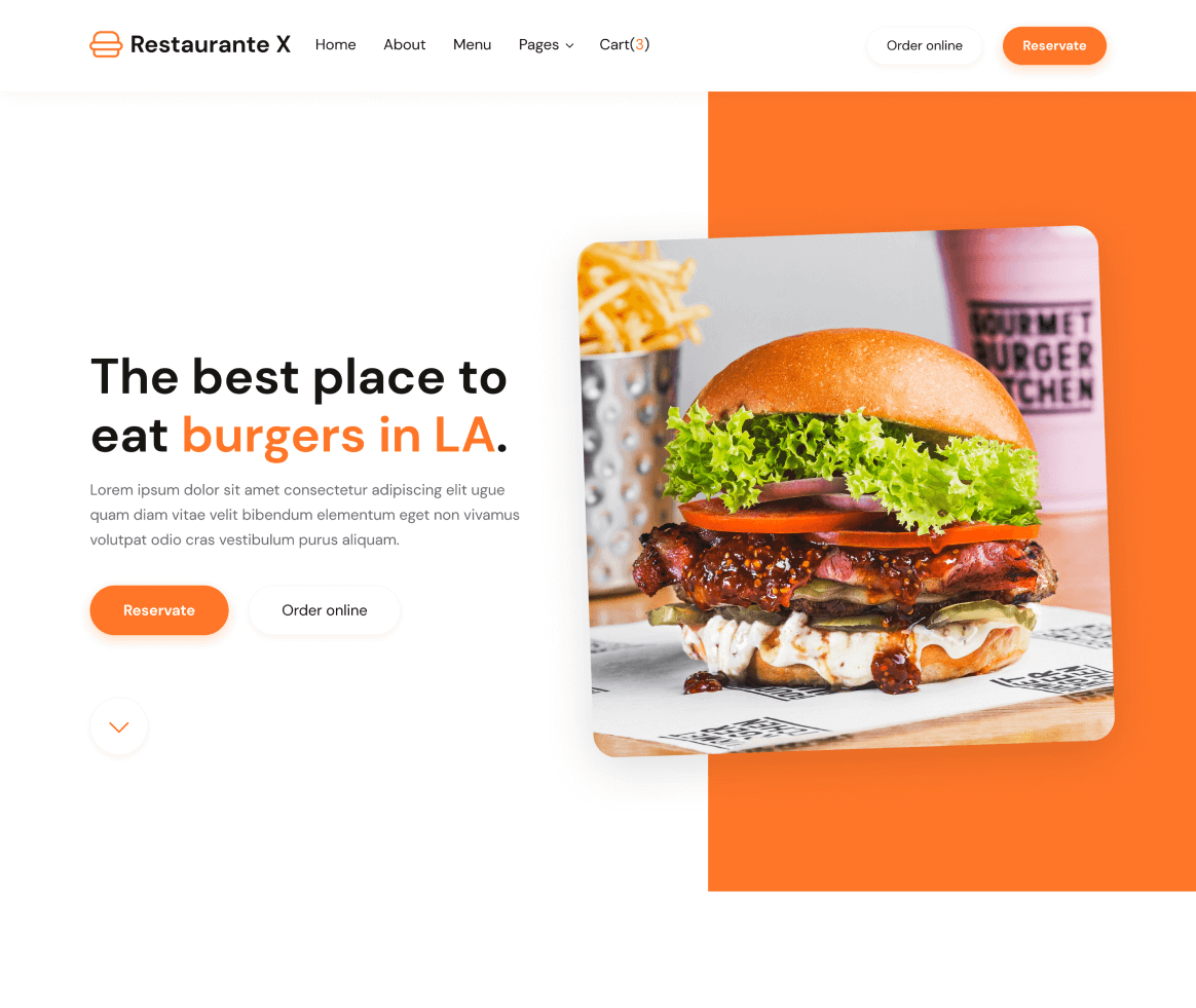 Restaurante X - Home page - Restaurant Webflow Template