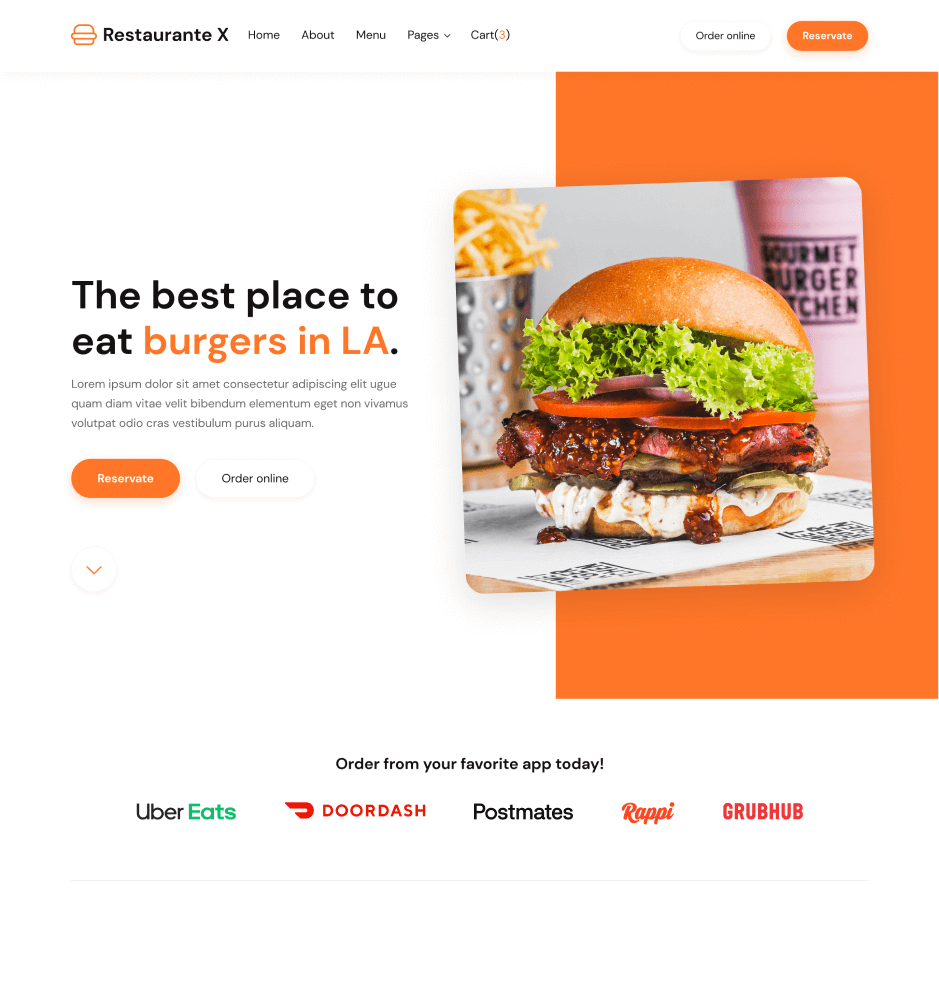 Restaurante X - Home page - Restaurant Webflow Template